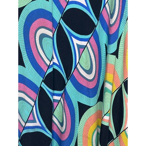 Anthropologie Kenzie Geometric Print Asymmetrical Midi Dress Multi Women's US 4 - Picture 12 of 12